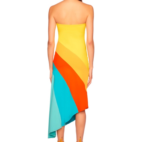 Susana Monaco color block tube asymmetrical dress - Picture 2 of 9